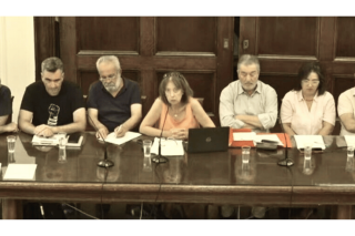 Από αριστερά: Σ. Αλντογάν, Ν. Παπαστάθης, Μ. Εκτάμι, Μαρία Μπικάκη, Κ. Παπαδάκης, Αΐντα Γκικουρία, Θ. Κούρκουλας